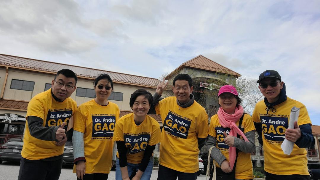 Andre Gao (third from the right) with some of his volunteers on April 13. Source: Andre Gao